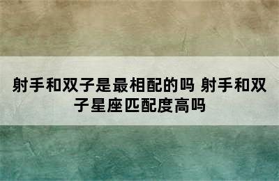 射手和双子是最相配的吗 射手和双子星座匹配度高吗